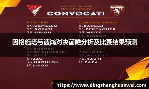 因格施塔与波鸿对决前瞻分析及比赛结果预测